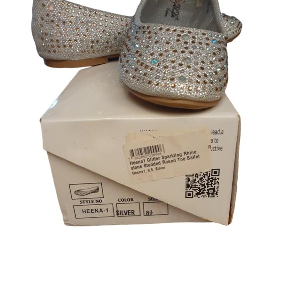 Db Dk Fashion Silver Glitter Rhinestone ballet flats size 8.5 - Picture 3 of 4